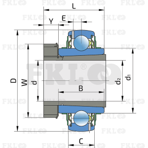 Подшипник шариковый самоустанавливающийся со втулкой LK209-2F+H2309 - изображение 2