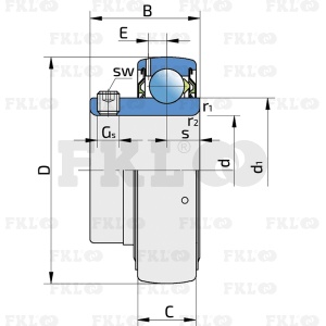 Подшипник шариковый самоустанавливающийся UE206-2S - изображение 2