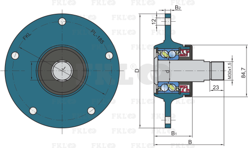 Ступица режущего узла левая PL-185-M30-L+M30x1.5-LH (LEMKEN 5554503) - изображение 1