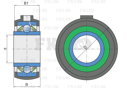 Подшипниковый узел в резиновом корпусе GWR211PPB21 - изображение 2 Подшипниковый узел в резиновом корпусе GWR211PPB21 - изображение 2