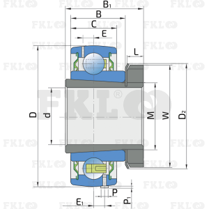 Подшипник шариковый UH211/50-2S.T* (680210) - изображение 1