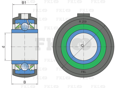 Подшипниковый узел в резиновом корпусе GWR209PPB30 - изображение 2