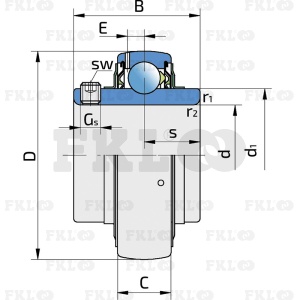 Подшипник шариковый самоустанавливающийся LE210-2F - изображение 3