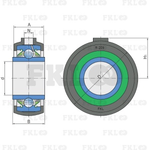 Подшипниковый узел в резиновом корпусе GWR209PPB30 - изображение 3