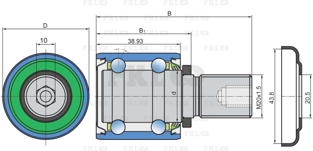 Подшипник шариковый двухрядный VP-M20x1.5/40/72-L - изображение 2